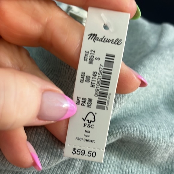 Madewell Resourced Plush MockNeck Top NWT Puff Sleeve Fitted Cotton Size Small - Picture 8 of 12